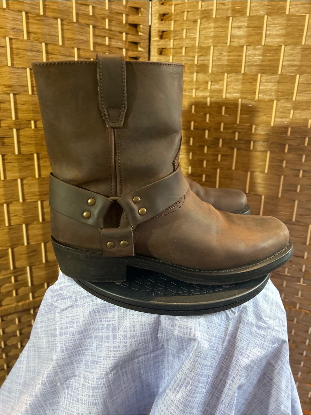 dingo Brown Leather Harness Cowboy Boots